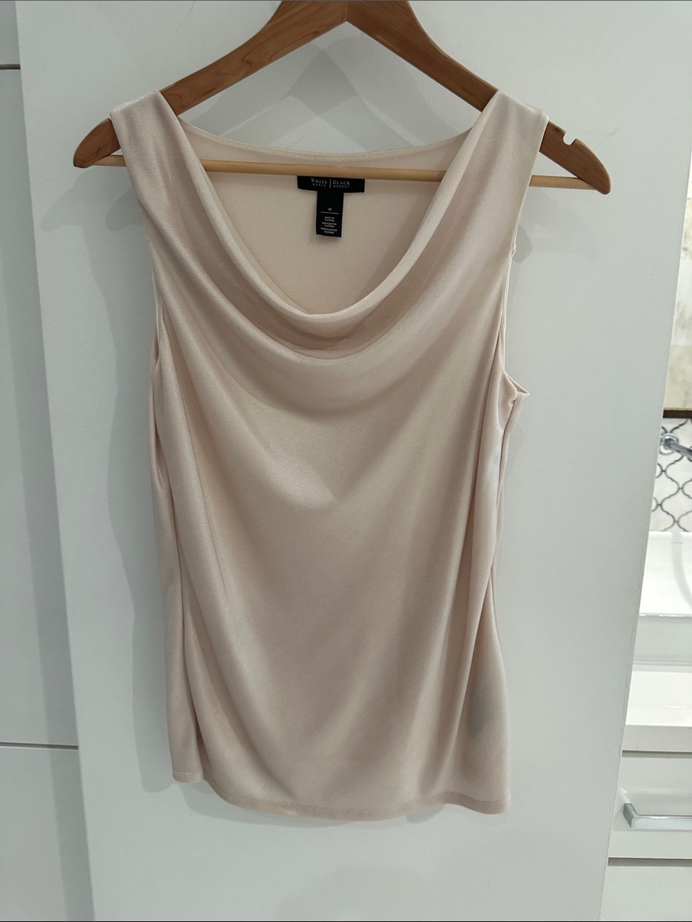 White House Black Market Sleeveless Cowl Neck Camisole — Light Pink